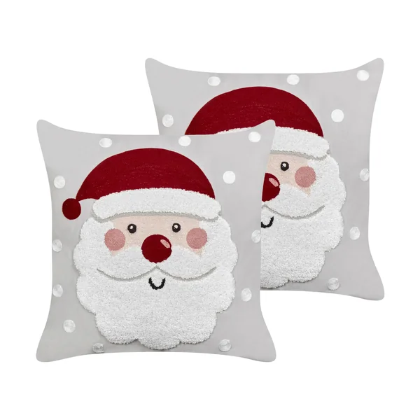 Set of 2 Decorative Cushions SWEETENER Velvet 45 x 45 cm Grey