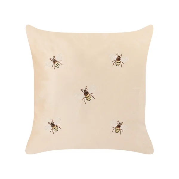 Set of 2 Decorative Cushions TALINUM Velvet 45 x 45 cm Beige Animal Pattern