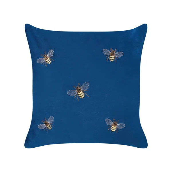 Set of 2 Decorative Cushions TALINUM Velvet 45 x 45 cm Blue Animal Pattern