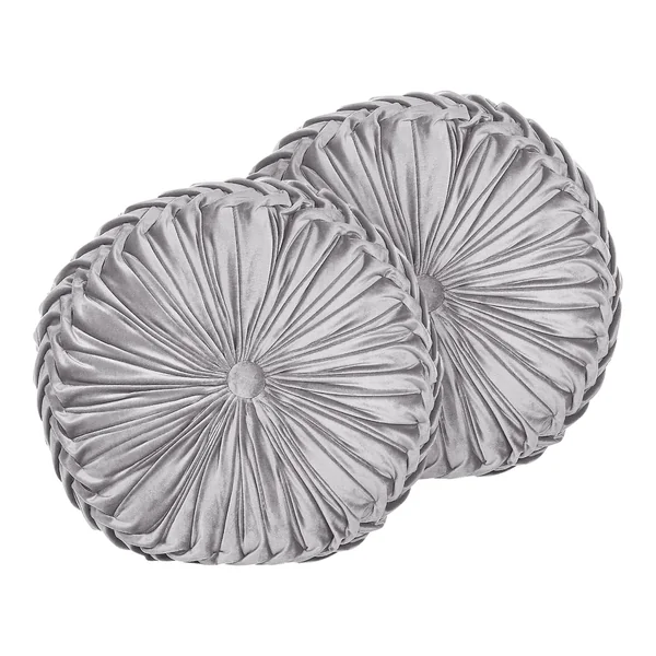Set of 2 Decorative Cushions UDALA Velvet 40 x 40 cm Grey Solid