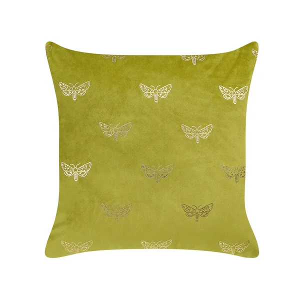 Set of 2 Decorative Cushions YUZURI Velvet 45 x 45 cm Light Green Animal Pattern