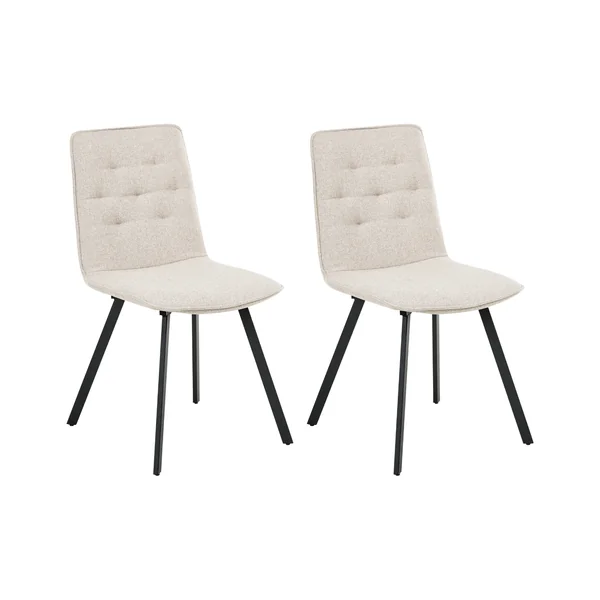 Set of 2 Dining Chairs CARVER Fabric Beige