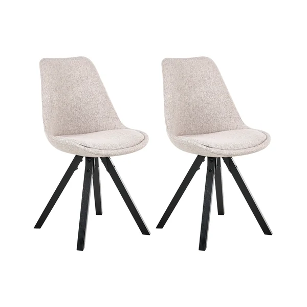 Set of 2 Dining Chairs HEDLEY Fabric Beige