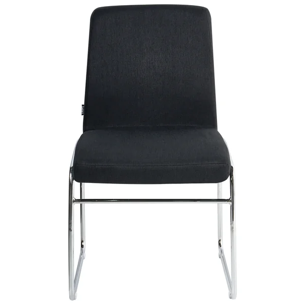 Set of 2 Dining Chairs LECCO Fabric Black