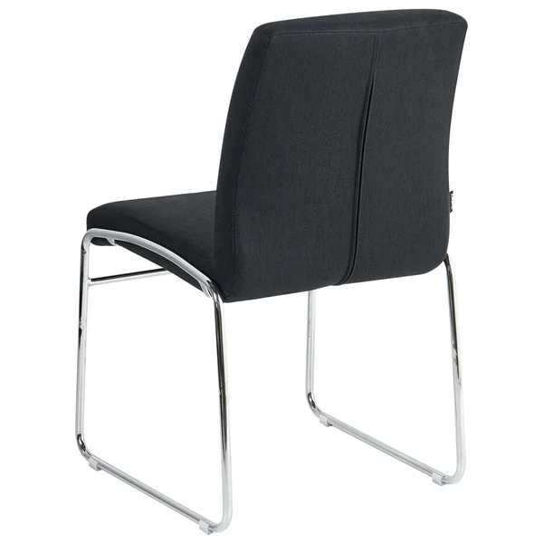 Set of 2 Dining Chairs LECCO Fabric Black