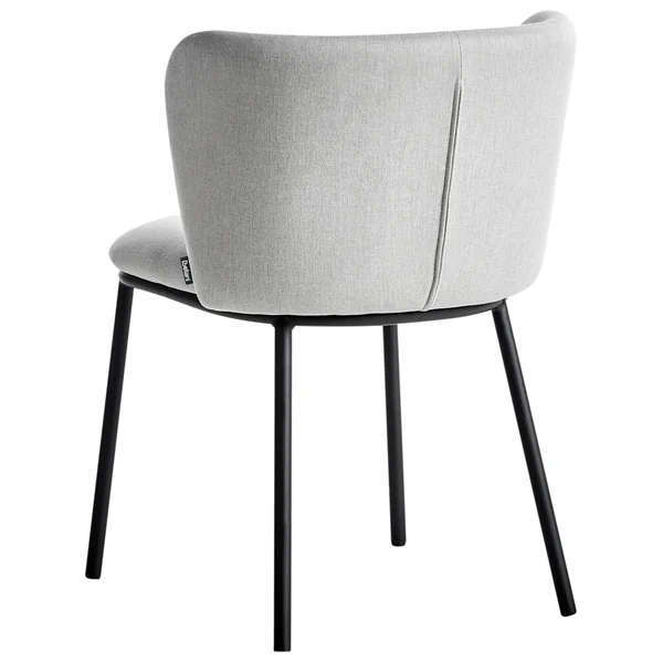 Set of 2 Dining Chairs MINA Fabric Light Grey