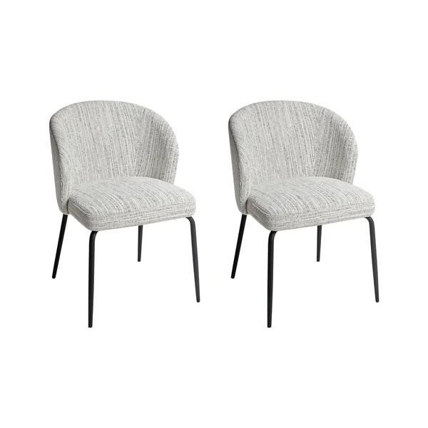 Set of 2 Dining Chairs ZANA Fabric White