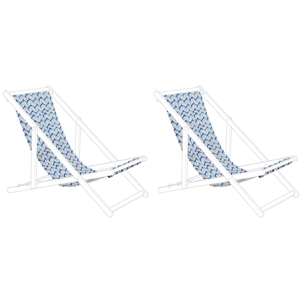 Set of 2 Sun Lounger Replacement Fabrics ANZIO/AVELLINO 113 x 44 cm Blue
