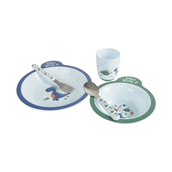 SET REPAS 5 PIECES INOX DINO WORLD