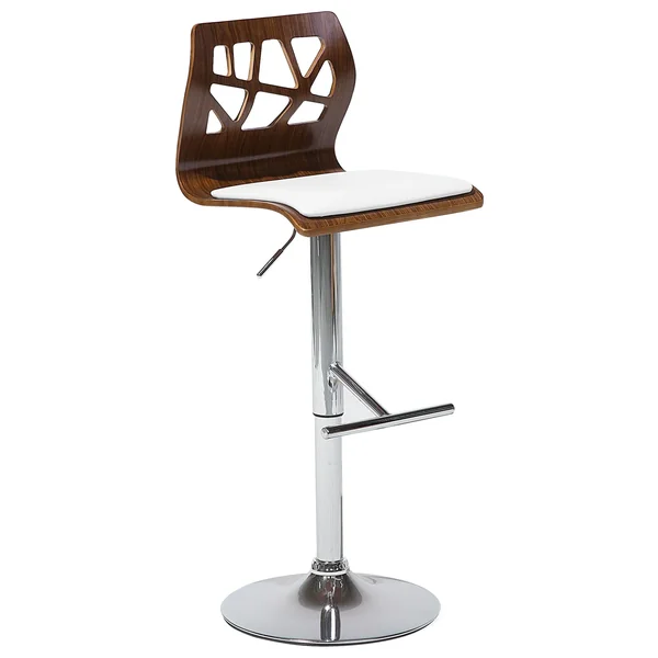 Set van 2 barstoelen PETERSBURG Kunstleer draaibaar Wit/zilver