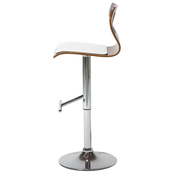 Set van 2 barstoelen PETERSBURG Kunstleer draaibaar Wit/zilver