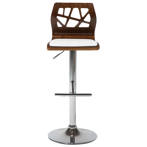 Set van 2 barstoelen PETERSBURG Kunstleer draaibaar Wit/zilver