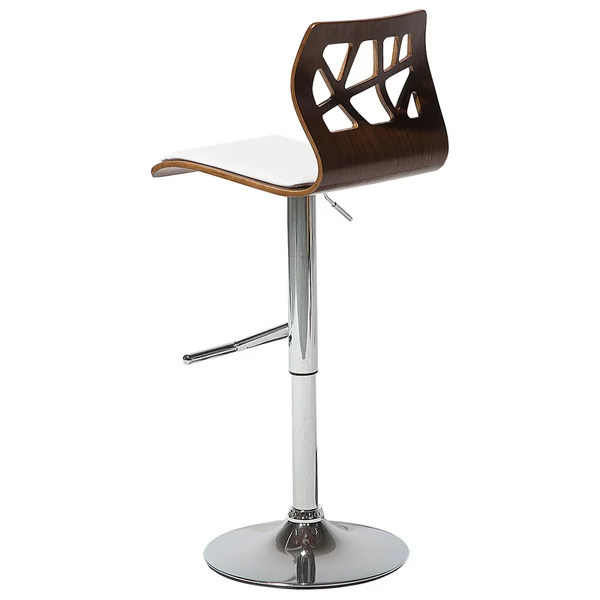 Set van 2 barstoelen PETERSBURG Kunstleer draaibaar Wit/zilver