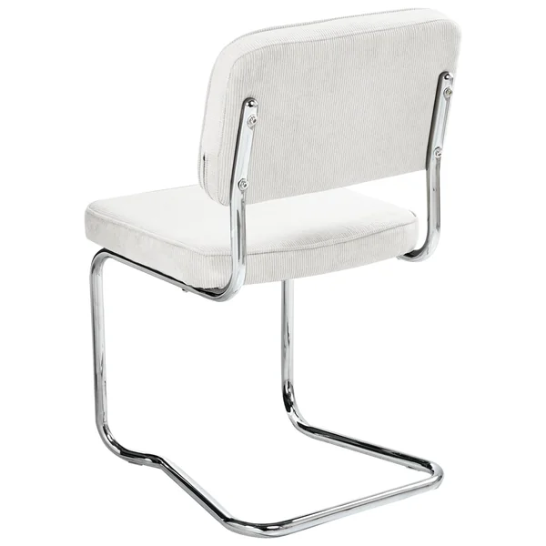 Set van 2 eetkamerstoelen IRWIN Corduroy Gebroken wit