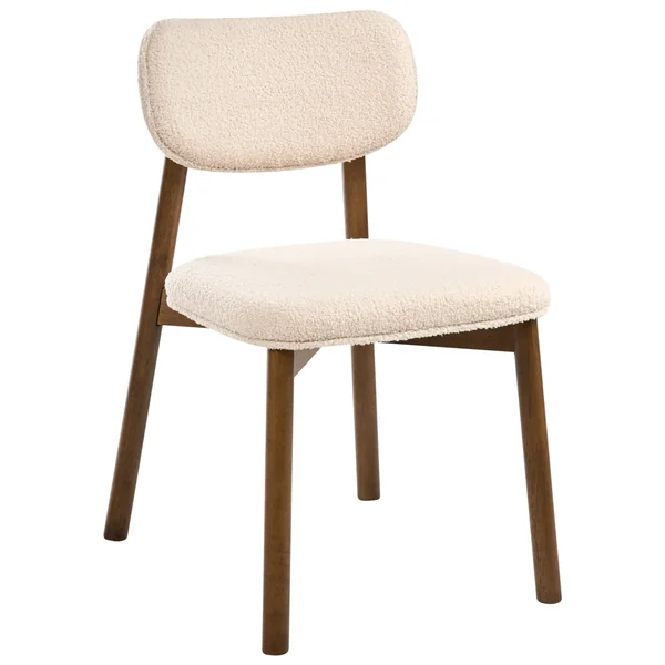 Set van 2 eetkamerstoelen MILLS Bouclé Bruin/lichtbeige