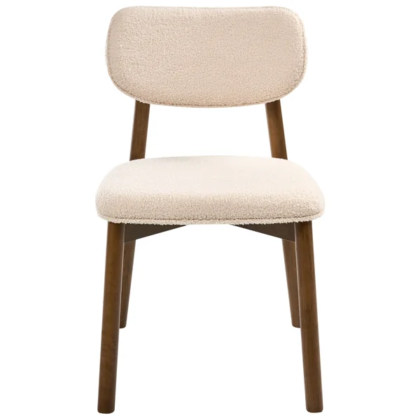 Set van 2 eetkamerstoelen MILLS Bouclé Bruin/lichtbeige