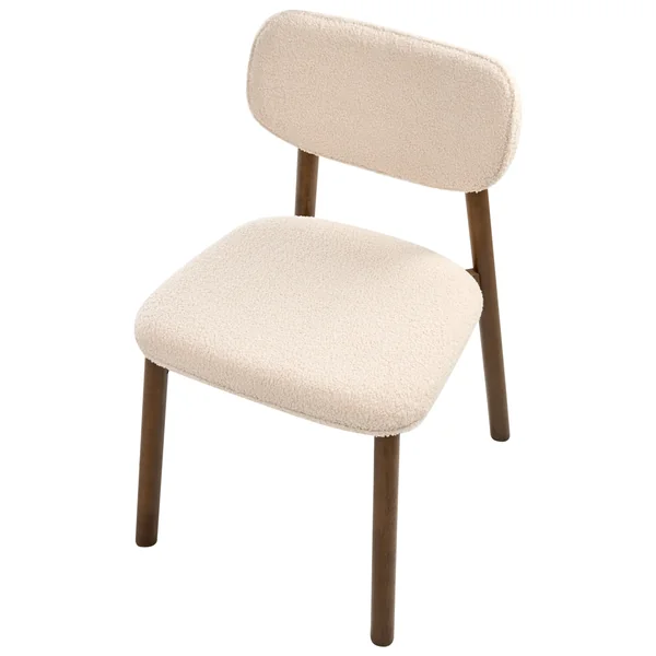 Set van 2 eetkamerstoelen MILLS Bouclé Bruin/lichtbeige