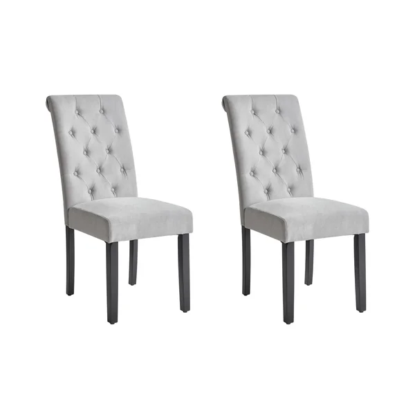 Set van 2 eetkamerstoelen VELVA Stof Grijs