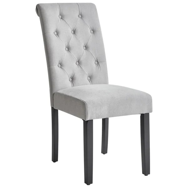 Set van 2 eetkamerstoelen VELVA Stof Grijs