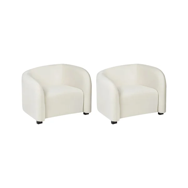 Set van 2 fauteuils VELTADA Fluweel Gebroken wit