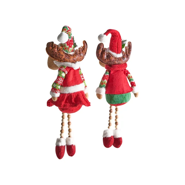 Set van 2 kerstdecoraties GEITSJOEN Rendier 55/58 cm Meerkleurig