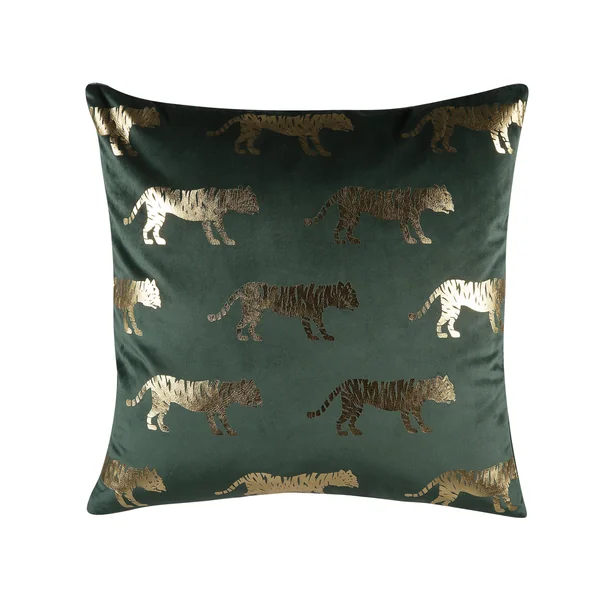 Set van 2 sierkussens BLUEBELL Fluweel 45 x 45 cm Donkergroen dierenprint