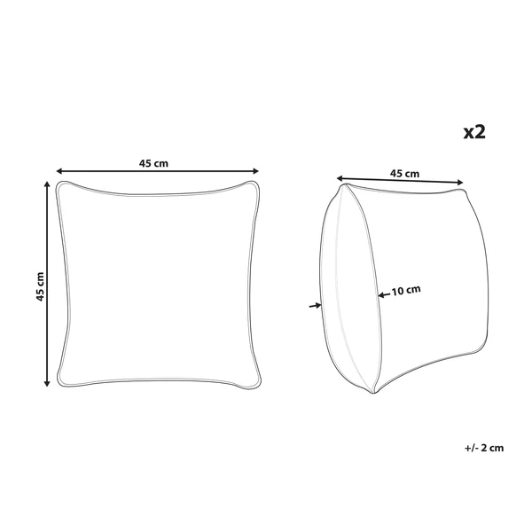 Set van 2 sierkussens CERAMIUM Fluweel 45 x 45 cm Pastelroze bloempatroon