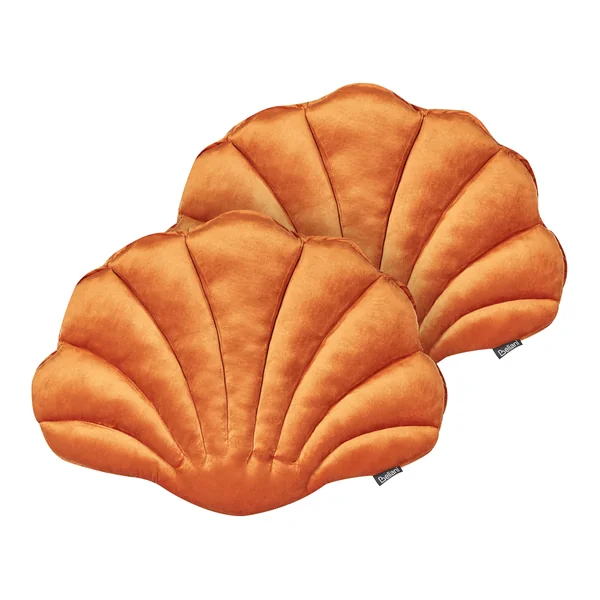 Set van 2 sierkussens CONSOLIDA Fluweel 47 x 35 cm Oranje effen