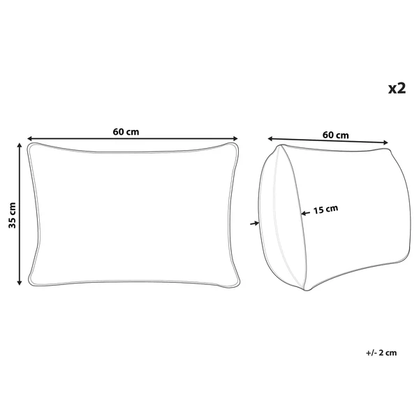 Set van 2 sierkussens CRODYLINE Fluweel 35 x 60 cm Bruin gestreept