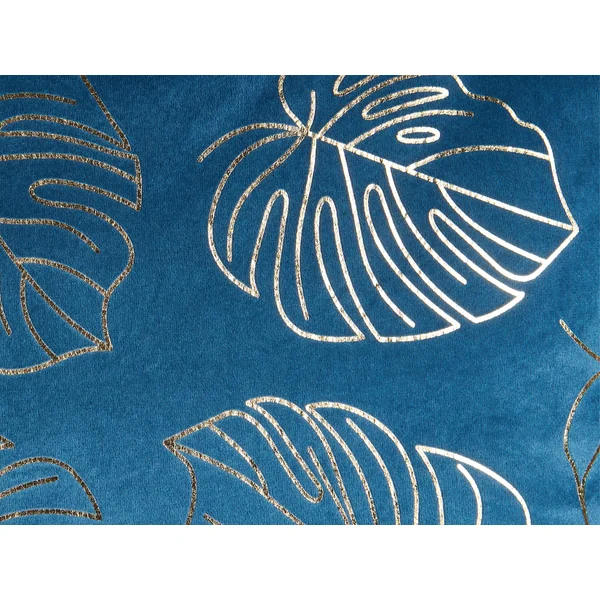 Set van 2 sierkussens DELICIOSA Fluweel 45 x 45 cm Blauw bladpatroon