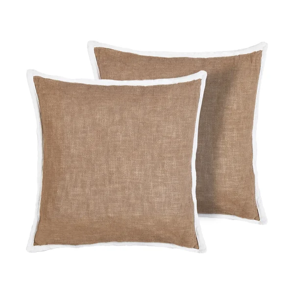 Set van 2 sierkussens IANTHE Katoen 45 x 45 cm Bruin effen