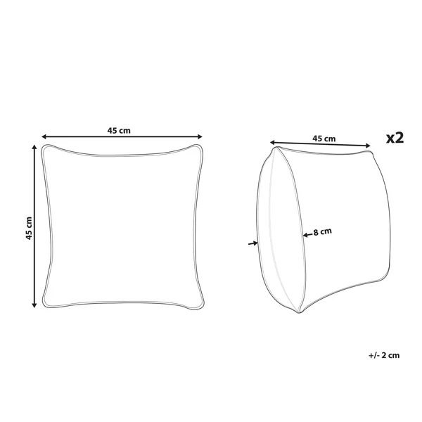 Set van 2 sierkussens JELLIES Fluweel 45 x 45 cm Gebroken wit
