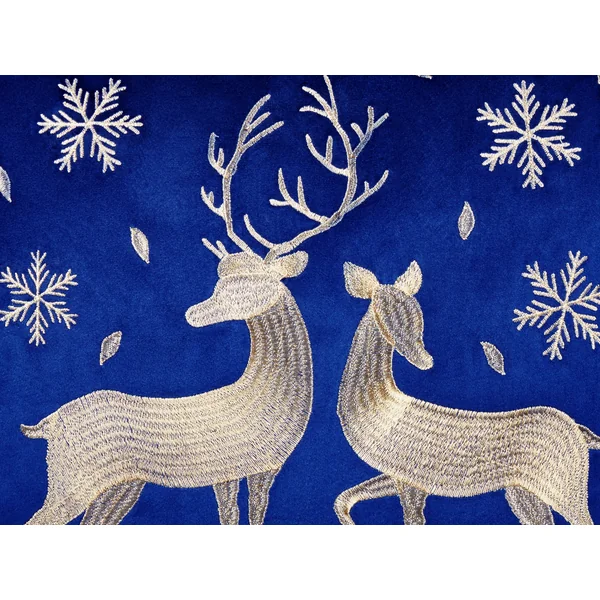 Set van 2 sierkussens MERINGUE Fluweel 45 x 45 cm Donkerblauw kerstmotief