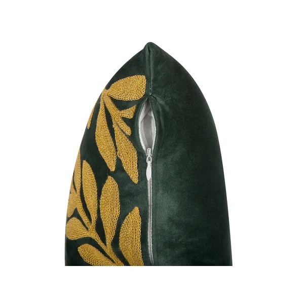 Set van 2 sierkussens MISTLETOE Fluweel 45 x 45 cm Groen Goud bladpatroon