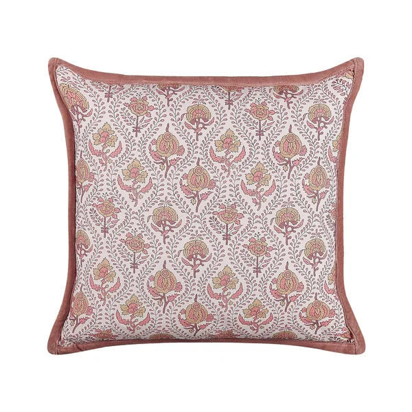 Set van 2 sierkussens PICEA Fluweel 45 x 45 cm Rood bloempatroon