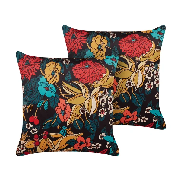 Set van 2 sierkussens PROTEA Fluweel 45 x 45 cm Meerkleurig bloempatroon