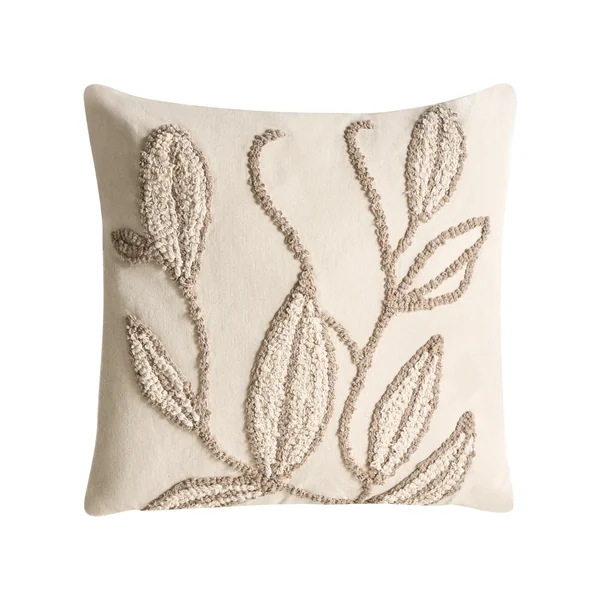 Set van 2 sierkussens SAVINA Katoen 45 x 45 cm Wit bloempatroon