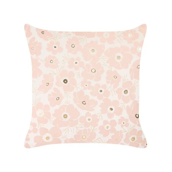Set van 2 sierkussens TRITELEIA Fluweel 45 x 45 cm Roze bloempatroon