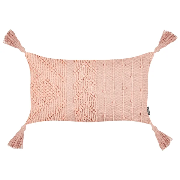 Set van 2 sierkussens VALVARIA Katoen 30 x 50 cm Perzikroze chevron patroon