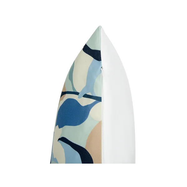 Set van 2 tuinkussens VEGLINO bladpatroon 45 x 45 cm Blauw
