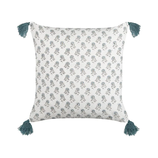 Sierkussen CORNUS Katoen 45 x 45 cm Blauw bloempatroon