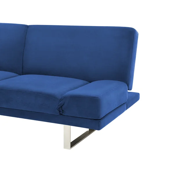 Sofa Bed 2 Seater YORK Velvet Navy Blue