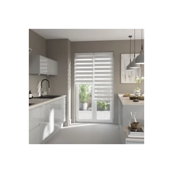 Store enrouleur jour / nuit sans perçage Elin 2 blanc cassé l.75 x H.240cm Goodhome
