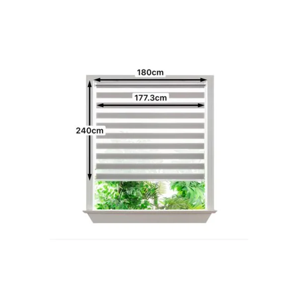 Store enrouleur jour / nuit sans perçage Elin 2 gris béton l.180 x H.240cm Goodhome