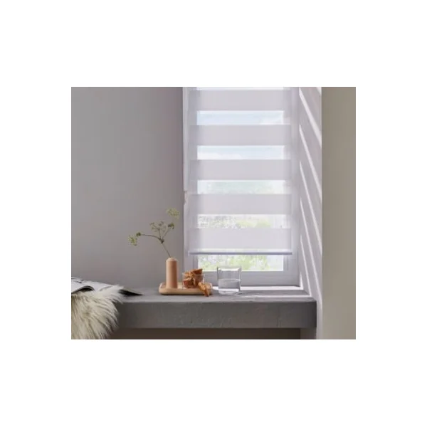 Store enrouleur jour/nuit sans perçage blanc l.55 x H.120 Madeco