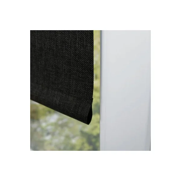 Store enrouleur occultant Ancona effet tweed gris anthracite l.210 x H.190cm Madeco
