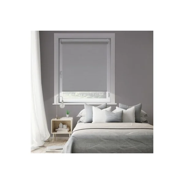 Store enrouleur occultant Easy roll gris clair l.37 x H.190cm Madeco
