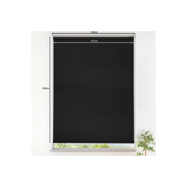 Store enrouleur occultant sans perçage Boreas 2 noir l.160 x H.240cm Goodhome