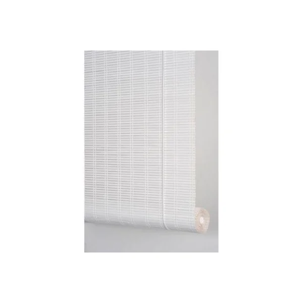 Store enrouleur tamisant bois tissé blanc H.220 x l.120cm Ballauff