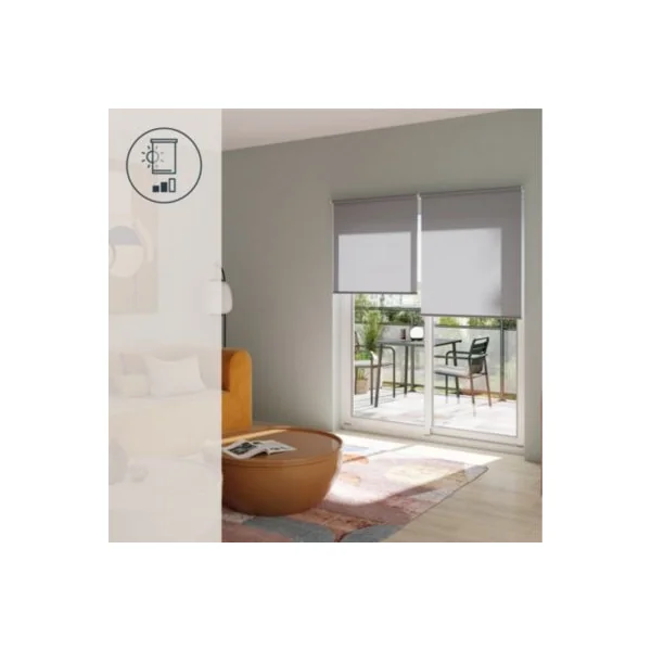 Store enrouleur tamisant sans perçage Halo 2 gris béton l.75 x H.240cm Goodhome